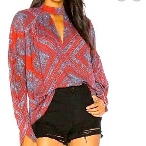 Free People Boho Oversized Walking On A Dream Woman’s Tunic Top Size S